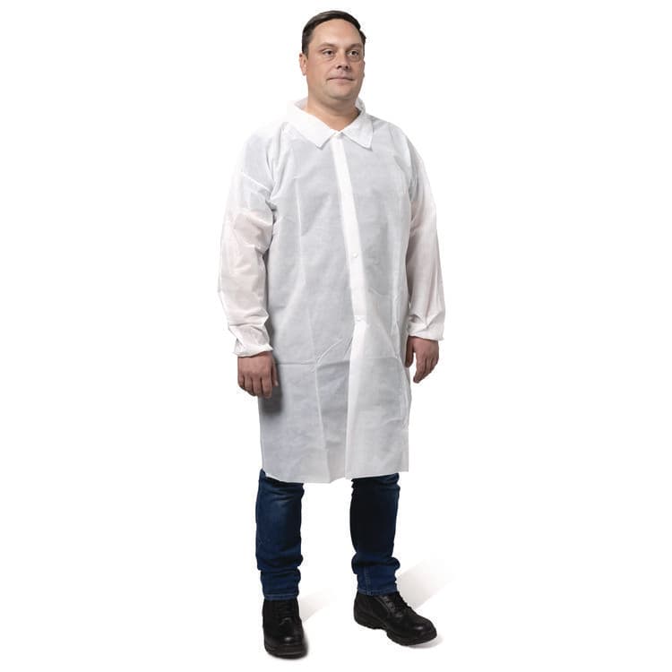 KIMBERLY-CLARK PROFESSIONAL KGA10 Standard Weight Lab Coat for Non-Hazardous Particulate Protection, 3X-Large, White, 50/Carton (ANS67323) thumbnail 3