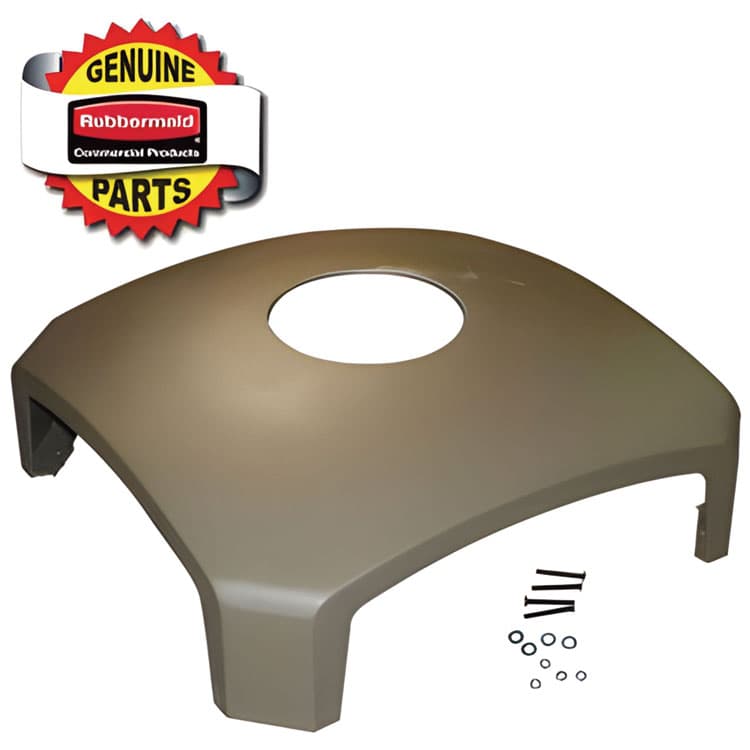 RUBBERMAID COMMERCIAL PROD. Dome Top with Hole for Landmark Series Waste Receptacle, 26" Diameter, Driftwood (SGSFG3975M2DWOO) thumbnail 2