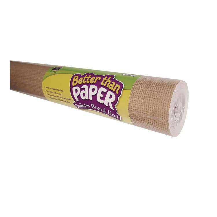 TEACHER CREATED RESOURCES Better Than Paper Bulletin Board Roll, 4 ft x 12 ft, Burlap (TCR77365)