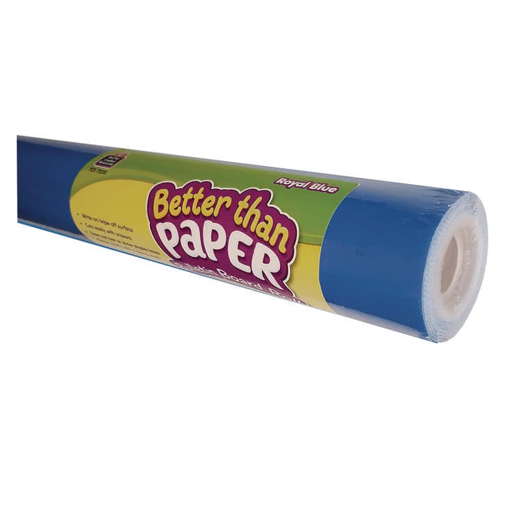 TEACHER CREATED RESOURCES Better Than Paper Bulletin Board Roll, 4 ft x 12 ft, Royal Blue (TCR77370)