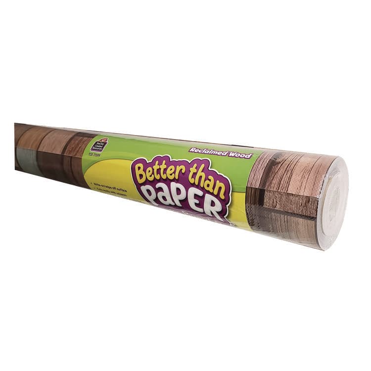 TEACHER CREATED RESOURCES Better Than Paper Bulletin Board Roll, 4 ft x 12 ft, Reclaimed Wood (TCR77399)