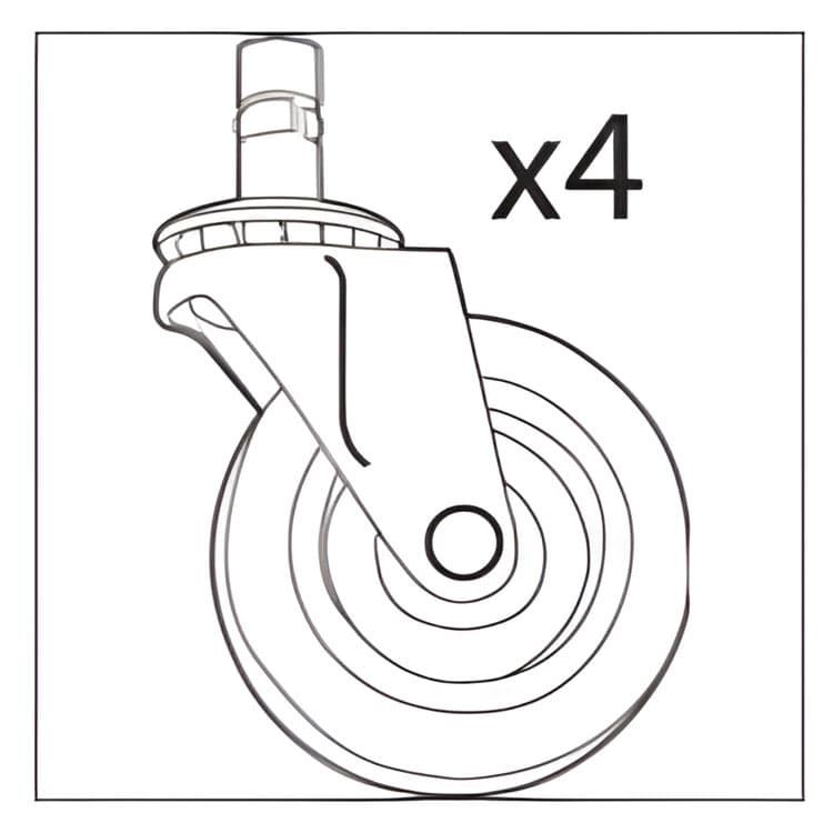 RUBBERMAID COMMERCIAL PROD. SRP Caster Kit, Four 2.5" Wheels, Gray (SGS1859135) thumbnail 4