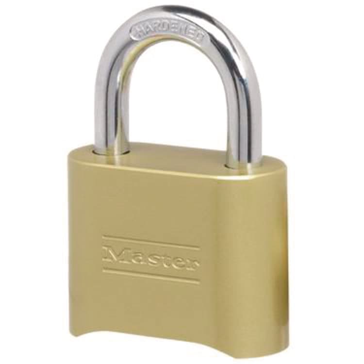 MASTER LOCK COMPANY Resettable Combination Padlock, 2" Wide, Brass (MLK175D)