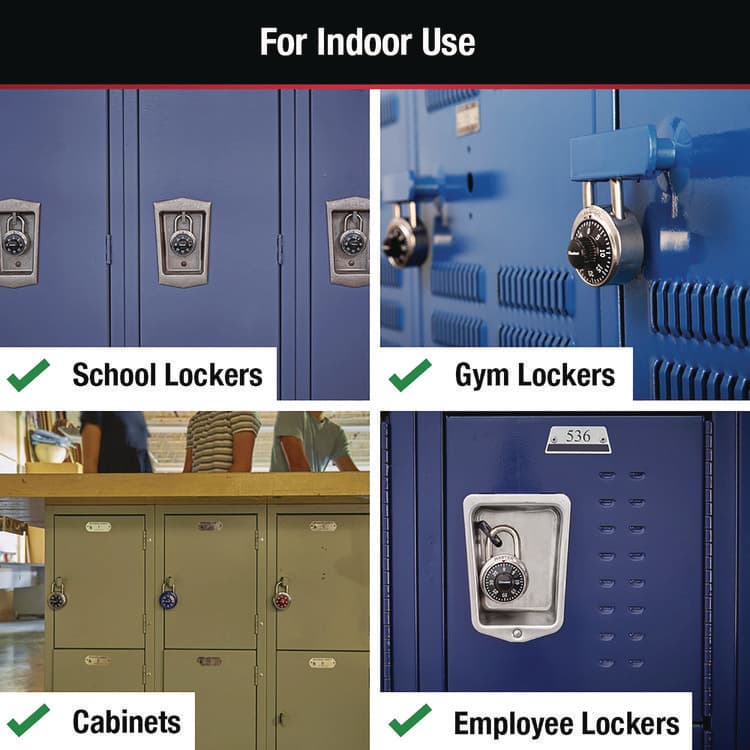 MASTER LOCK COMPANY Combination Lock, Stainless Steel, 1.87" Wide, Silver/Black, 2/Pack (MLK1500T) thumbnail 4