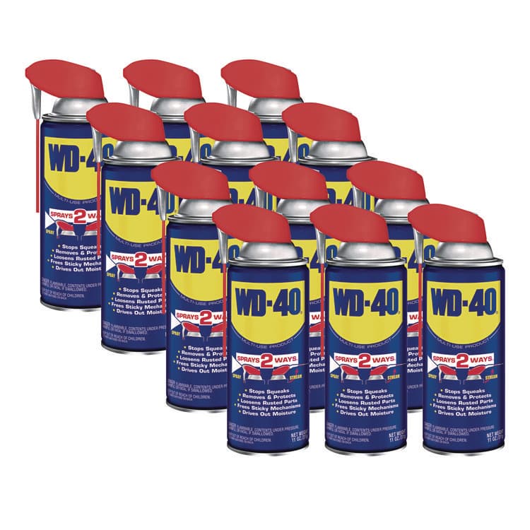 WD-40 Smart Straw Spray Lubricant, 11 oz Aerosol Can, 12/Carton (WDF490040)
