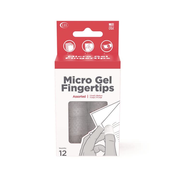 LEE PRODUCTS COMPANY Micro-Gel Fingertips, Small, Medium, Large, X-Large, Clear, 12/Pack (LEE41410)