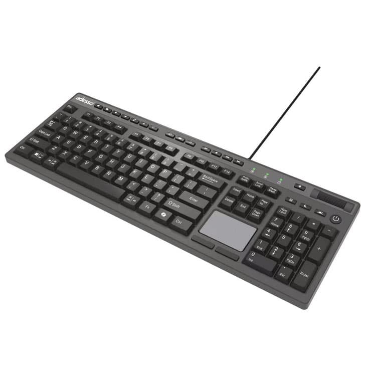ADESSO CyberTouch Desktop Keyboard with Touchpad, Black (ADEAKB445UB) thumbnail 3