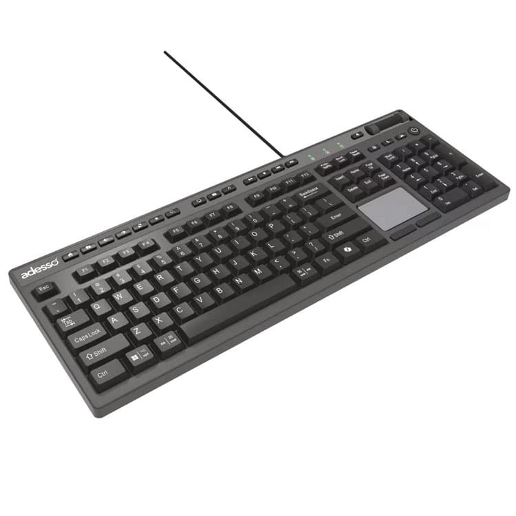 ADESSO CyberTouch Desktop Keyboard with Touchpad, Black (ADEAKB445UB)