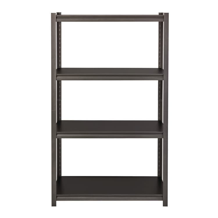 ALERA Steel Shelving Unit with Laminate Shelves, Four-Shelf, 36w x 18d x 60h, Steel, Black/Gun Metal Gray (ALESU601836L) thumbnail 2