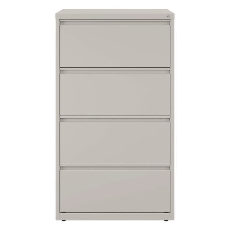 ALERA Lateral File, 4 Legal/Letter-Size File Drawers, Light Gray, 30" x 18.62" x 52.5" (ALEHLF3054LG) thumbnail 2
