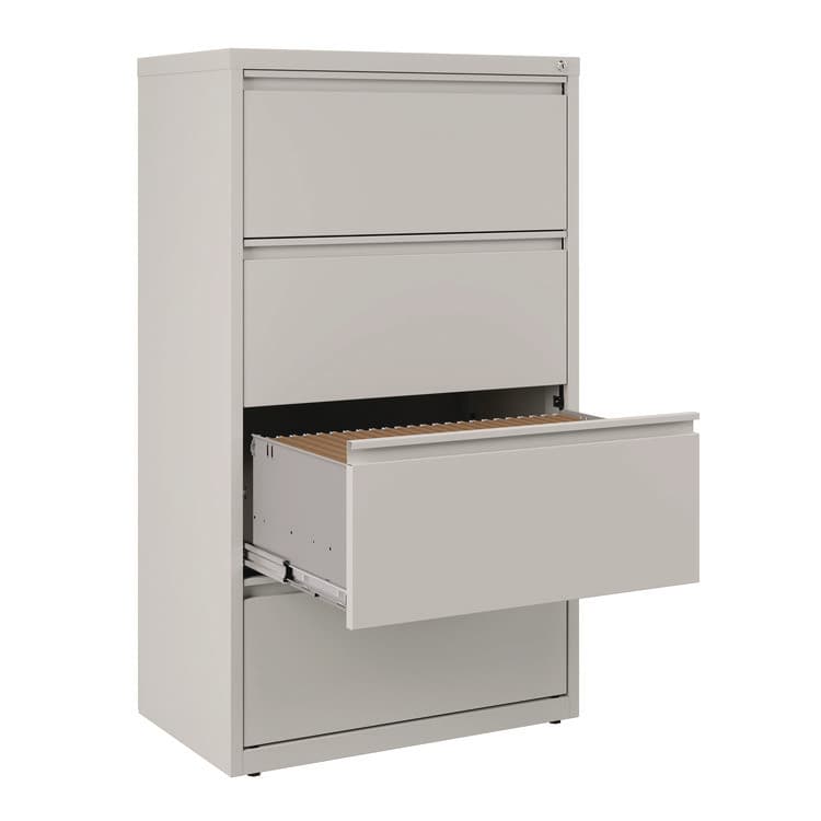 ALERA Lateral File, 4 Legal/Letter-Size File Drawers, Light Gray, 30" x 18.62" x 52.5" (ALEHLF3054LG) thumbnail 4