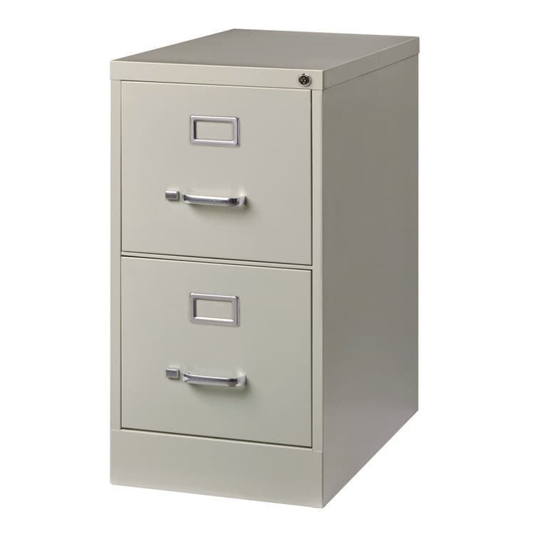 ALERA Two-Drawer Economy Vertical File, 2 Letter-Size File Drawers, Light Gray, 15" x 25" x 28.38" (ALEHVF1529LG) thumbnail 3