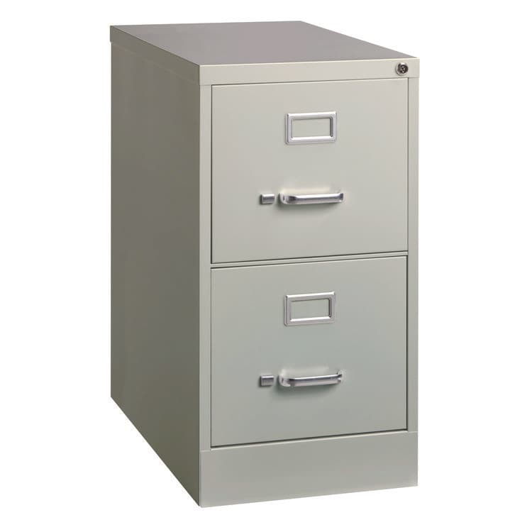 ALERA Two-Drawer Economy Vertical File, 2 Letter-Size File Drawers, Light Gray, 15" x 25" x 28.38" (ALEHVF1529LG)
