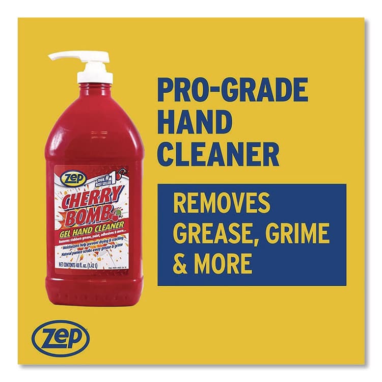 ZEP . Cherry Bomb Gel Hand Cleaner, Cherry Scent, 48 oz, 4/Carton (ZPEZUCBHC484CT) thumbnail 4