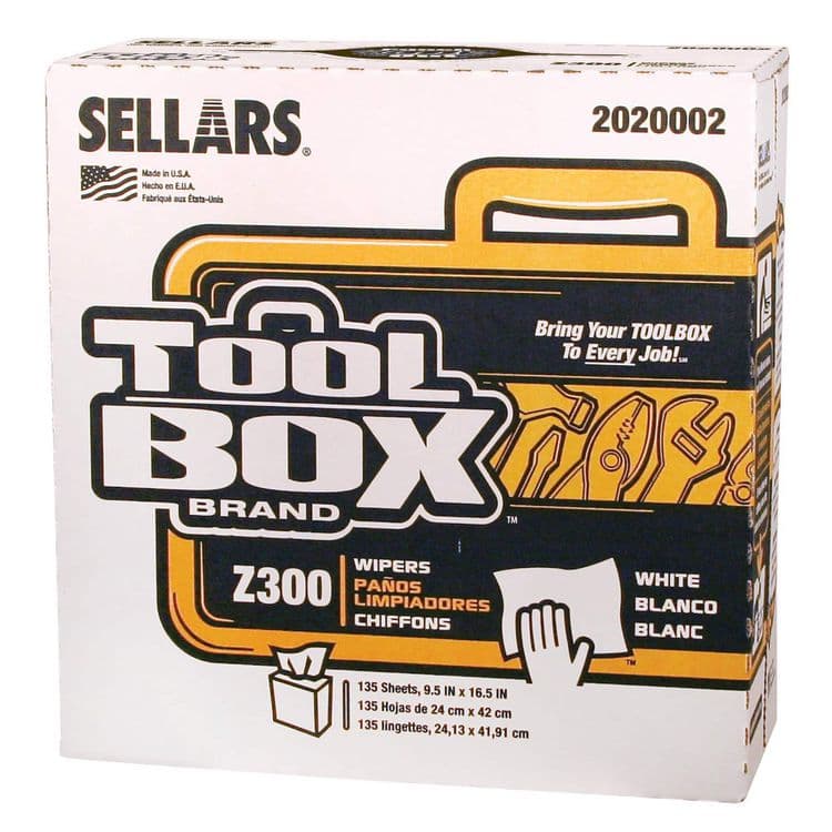 SELLARS ABSORBENT MATERIALS, . Z300 Pop-Up Wipers, 1-Ply, 8.5 x 16.5, White, 8/Carton (SLR2020002) thumbnail 2