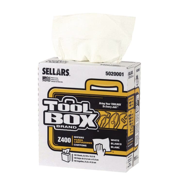 SELLARS ABSORBENT MATERIALS, . Z400 Interfold Pop-Up Wipers, 1-Ply, 8.5 x 16.5, White, 8/Carton (SLR5020001) thumbnail 2