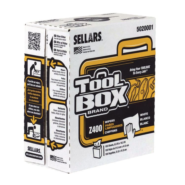 SELLARS ABSORBENT MATERIALS, . Z400 Interfold Pop-Up Wipers, 1-Ply, 8.5 x 16.5, White, 8/Carton (SLR5020001) thumbnail 4