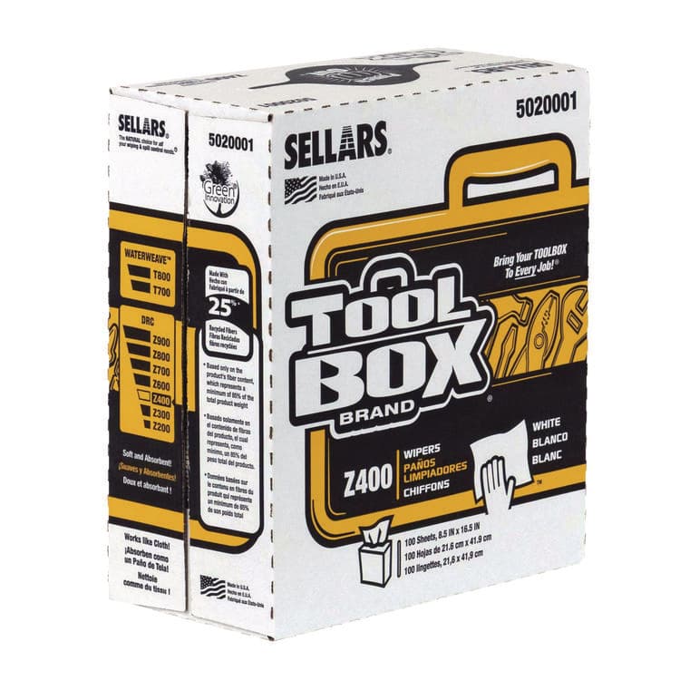 SELLARS ABSORBENT MATERIALS, . Z400 Interfold Pop-Up Wipers, 1-Ply, 8.5 x 16.5, White, 8/Carton (SLR5020001) thumbnail 3