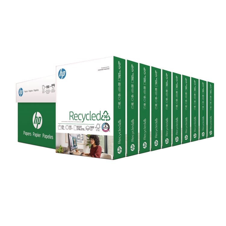 HEWLETT PACKARD COMPANY Recycled30 Paper, 92 Bright, 20-lb Bond Weight, 8.5 x 11, White, 500 Sheets/Ream, 10 Reams/Carton (HEW112100)
