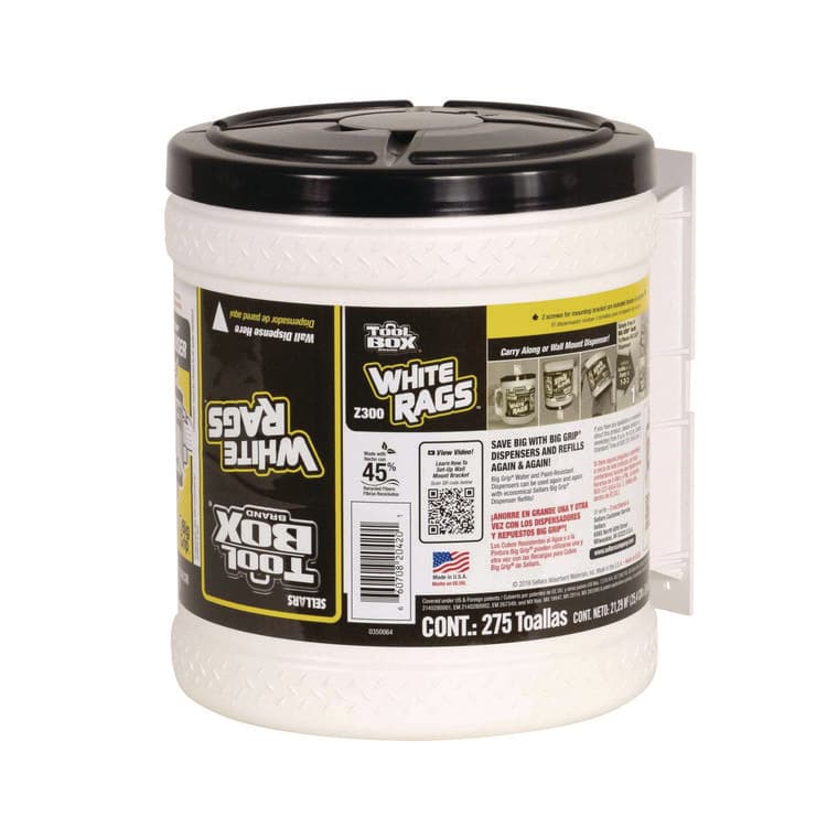 SELLARS ABSORBENT MATERIALS, . Z300 Wipers Big Grip Dispenser, 1-Ply, 10 x 12, White, 2/Carton (SLR20420) thumbnail 3