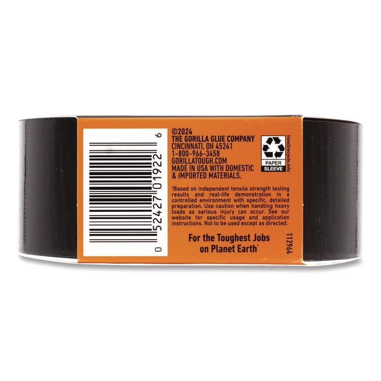 GORILLA GLUE COMPANY Ultimate Tape, 3" Core, 1.88" x 20 yd, Black (GOR113499) thumbnail 4