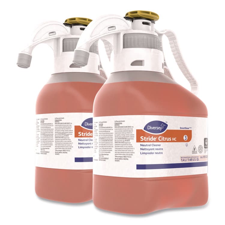 DIVERSEY Stride Neutral Cleaner, Citrus Scent, 1.4 L SmartDose, 2/Carton (DVO95122613)