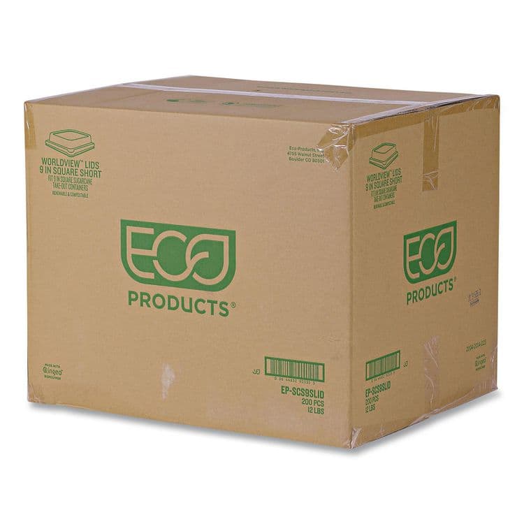 ECO-PRODUCTS,INC. Renewable and Compostable Lids, 8.8 x 8.8 x 1.64, Clear, Plastic, 200/Carton (ECOEPSCS9SLID) thumbnail 4