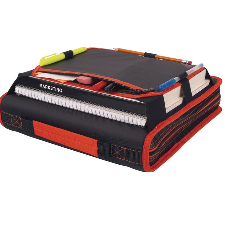 MEAD PRODUCTS Zipper Binder, 3 Rings, 2" Capacity, 11 x 8.5, Black/Red Accents (MEA29052CE8) thumbnail 3