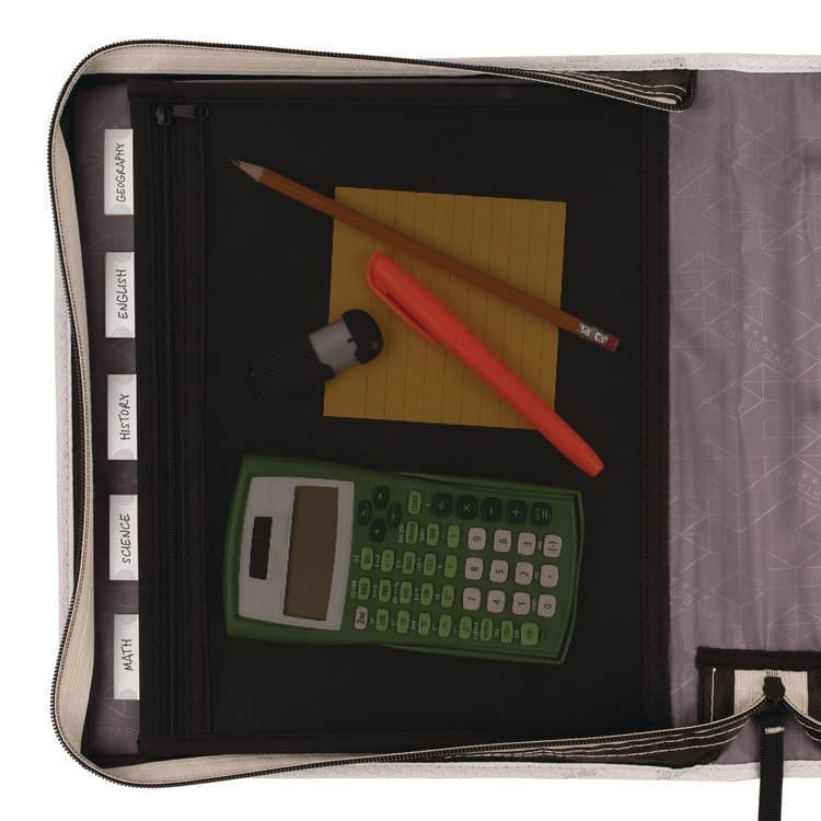 MEAD PRODUCTS Zipper Binder, 3 Rings, 2" Capacity, 11 x 8.5, Black/Gray Accents (MEA29052IT8) thumbnail 3