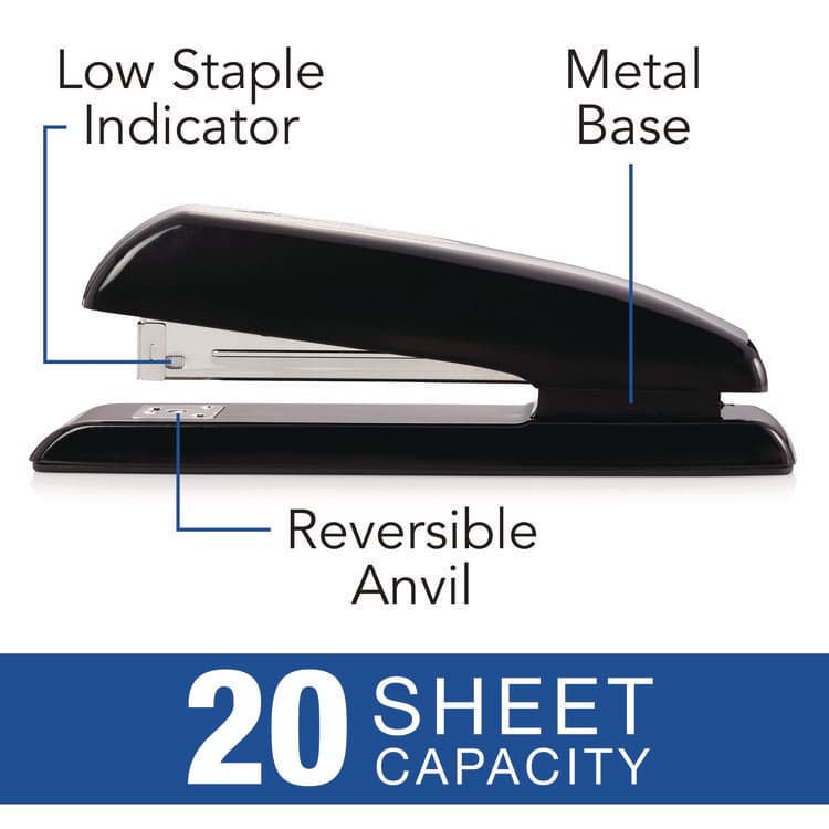 ACCO BRANDS, . Durable Full Strip Desk Stapler, 25-Sheet Capacity, Black (SWI64601) thumbnail 2