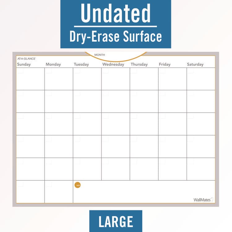 AT-A-GLANCE WallMates Self-Adhesive Dry Erase Monthly Planning Surfaces, 24 x 18, White/Gray/Orange Sheets, Undated (AAGAW502028) thumbnail 4