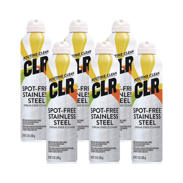 JELMAR, LLC Spot-Free Stainless Steel Cleaner, Citrus, 12 oz Can, 6/Carton (JELCSS12)