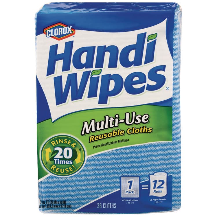 CLOROX SALES CO. Handi Wipes, 21 x 11, Blue, 36 Wipes/Pack, 4 Packs/Carton (CLO78225)
