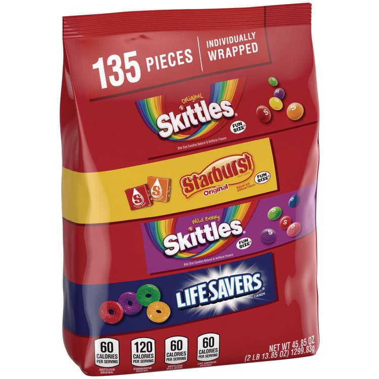 MARS, . Skittles, Starburst and Life Savers Fun Size Fruity Candy Assortment, 45.85 oz Bag, 135 Pieces, Individually Wrapped (SKT29689) thumbnail 3