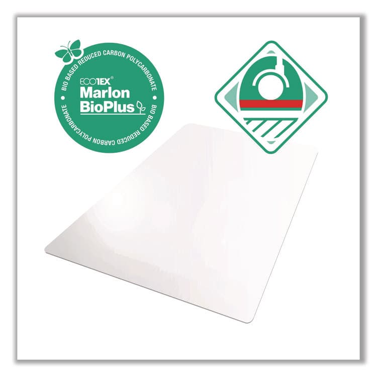 FLOORTEX Ecotex Marlon BioPlus Rectangular Polycarbonate Chair Mat for Hard Floors, Rectangular, 46" x 60", Clear (FLRNRCMFLBS0004) thumbnail 2