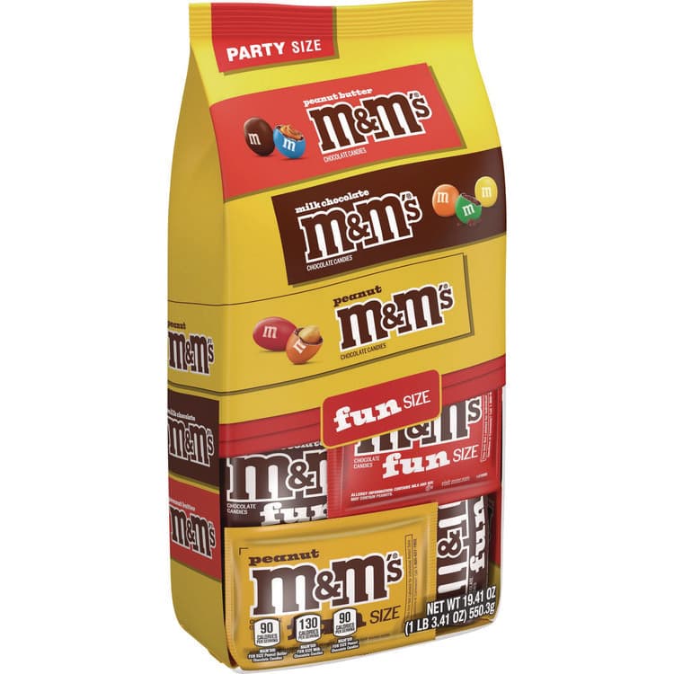 MARS, . M and M'S Milk Chocolate, Peanut and Peanut Butter Variety Pack Fun Size Chocolate Candy Assortment, 19.41 oz Bag (MNM59878) thumbnail 2