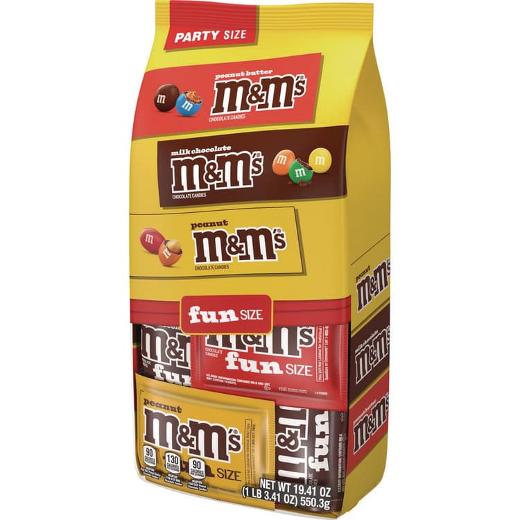 MARS, . M and M'S Milk Chocolate, Peanut and Peanut Butter Variety Pack Fun Size Chocolate Candy Assortment, 19.41 oz Bag (MNM59878) thumbnail 3