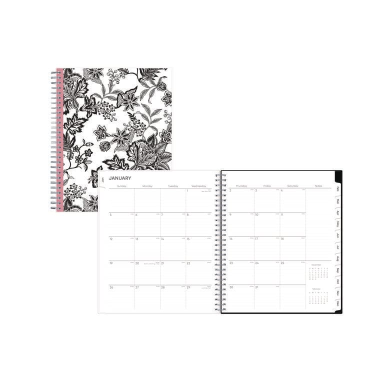 BLUE SKY Analeis Monthly Planner, Floral Artwork, 10 x 8, White/Black/Coral Cover, 12-Month (Jan to Dec): 2026 (BLS100004)