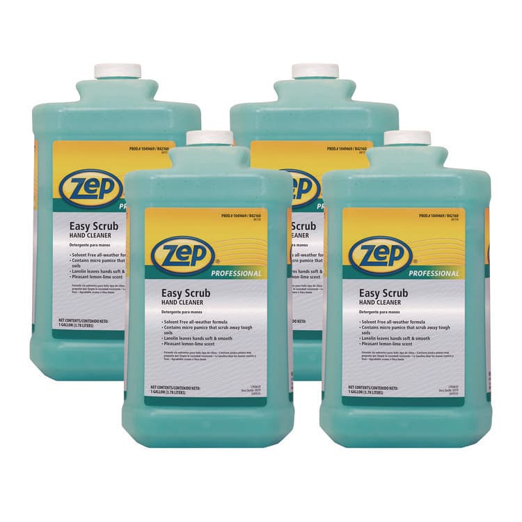 ZEP . Industrial Hand Cleaner, Easy Scrub, Lemon Scent, 1 gal Bottle, 4/Carton (ZPP1049469)