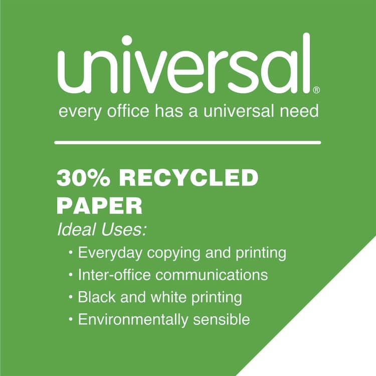 UNIVERSAL OFFICE PRODUCTS 30% Recycled Copy Paper, 92 Bright, 20 lb Bond Weight, 8.5 x 11, White, 500 Sheets/Ream, 10 Reams/Carton (UNV20030) thumbnail 4