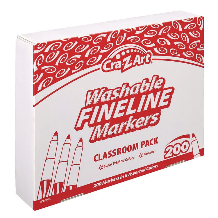 LAROSE INDUSTRIES, LLC Washable Fineline Markers Classpack, Fine Bullet Tip, Eight Assorted Colors, 200/Set (CZA740071) thumbnail 3