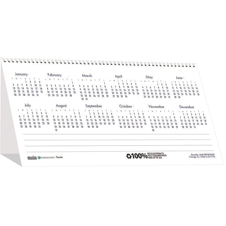 HOUSE OF DOOLITTLE Earthscapes Recycled Desk Tent Monthly Calendar, Scenic Photography, 8.5 x 4.5, White Sheets, 12-Month (Jan to Dec): 2026 (HOD3649) thumbnail 4