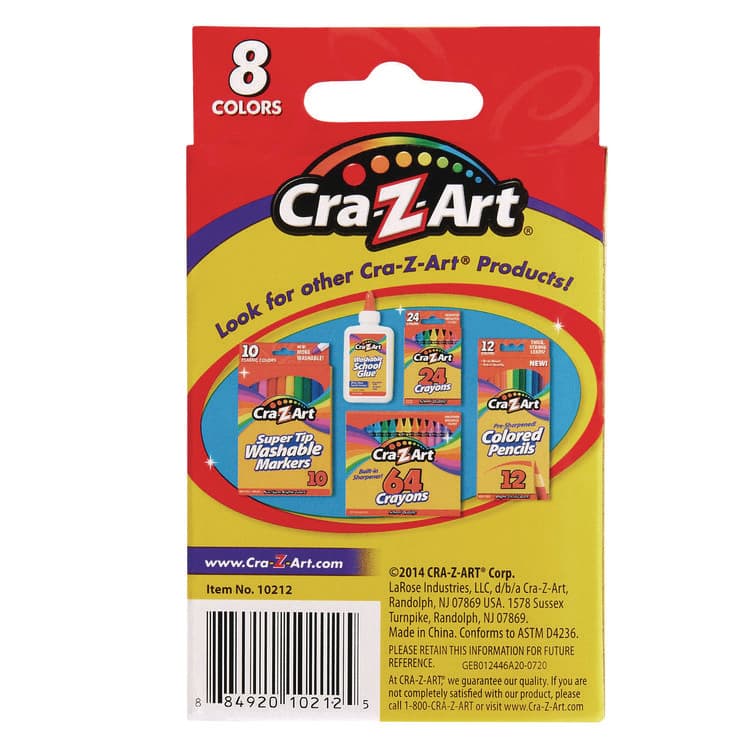 LAROSE INDUSTRIES, LLC Crayons, Regular Size, 8 Assorted Colors, 8/Pack (CZA1021248) thumbnail 2