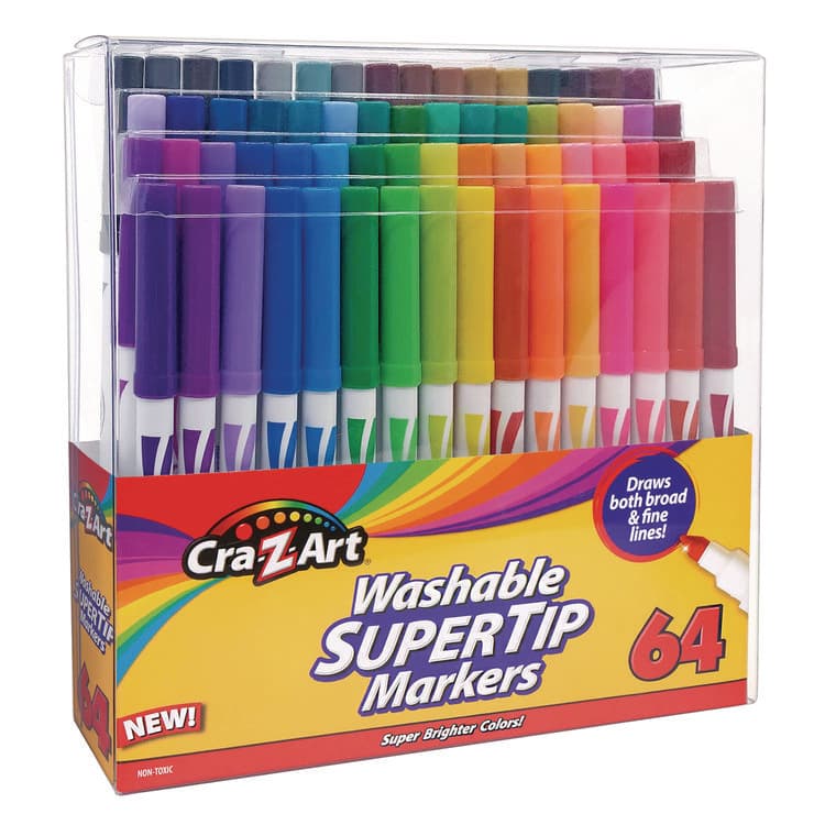 LAROSE INDUSTRIES, LLC Washable SuperTip Markers, Fine/Broad Bullet Tips, Assorted Colors, 64/Set (CZA10128WM16) thumbnail 3