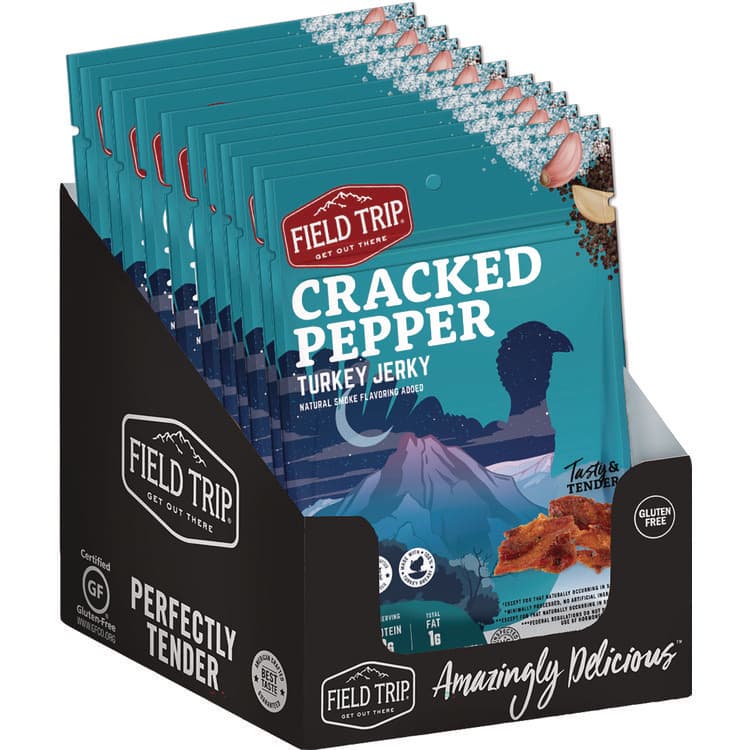 FIELD TRIP SNACKS Turkey Jerky, Cracked Pepper Turkey, 1 oz Bag, 12 Bags/Carton (FLTFLD00508) thumbnail 2