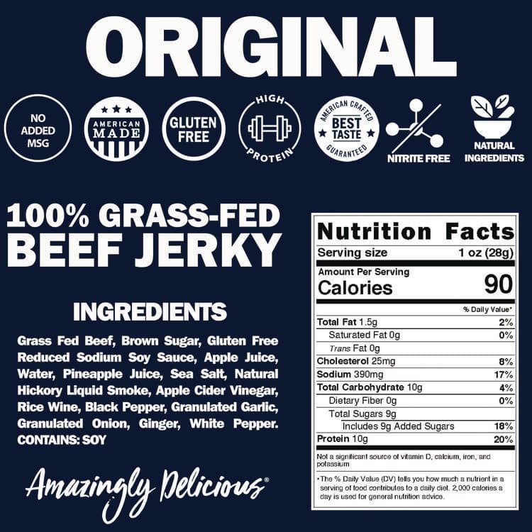 FIELD TRIP SNACKS Beef Jerky, Original, 1 oz Bag, 12 Bags/Carton (FLTFLD00503) thumbnail 4