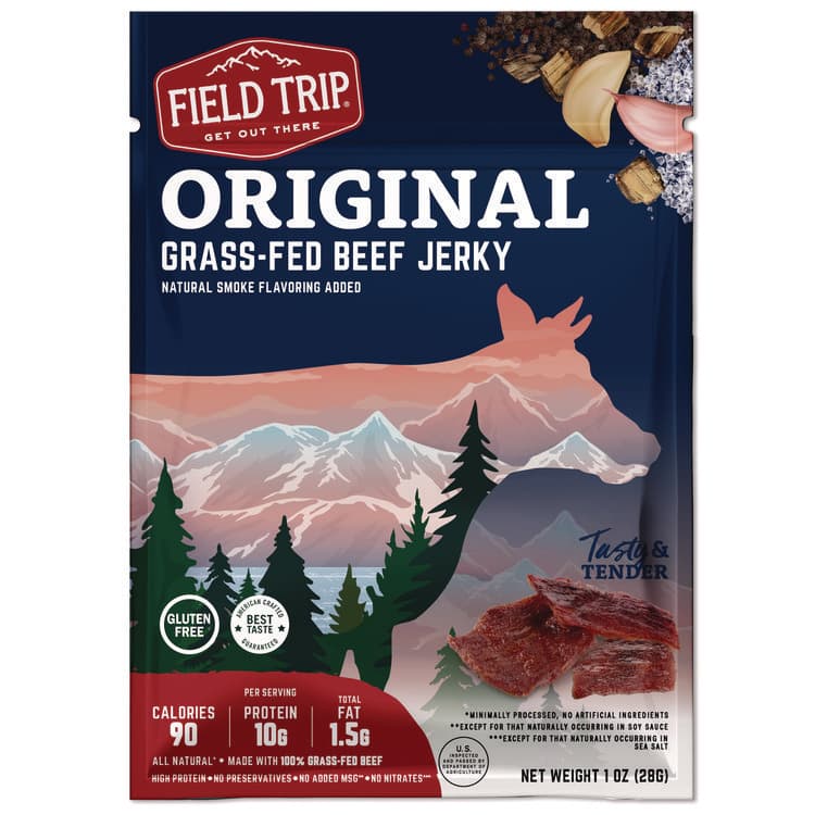 FIELD TRIP SNACKS Beef Jerky, Original, 1 oz Bag, 12 Bags/Carton (FLTFLD00503)