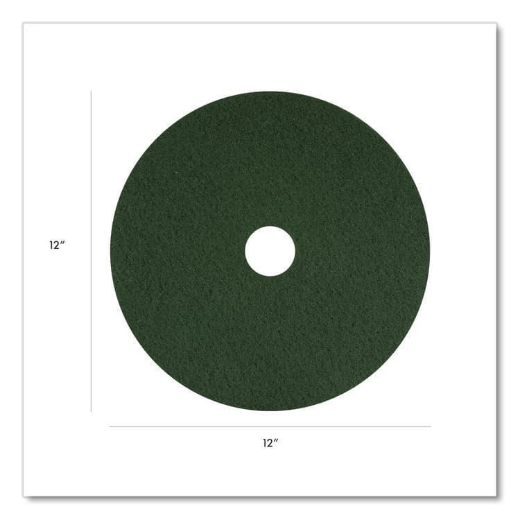 AMERICO MANUFACTURING CO Scrubbing Pad, 12" Diameter, Green, 5/Carton (AM7400312) thumbnail 2