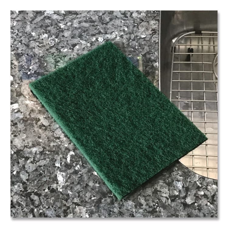AMERICO MANUFACTURING CO 90-96 Medium Duty Hand Cleaning Pad, 6" x 9", Green, 20/Pack, 3 Packs/Carton (AM7510161) thumbnail 4