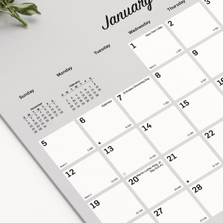 REDIFORM OFFICE PRODUCTS Romantic Wall Calendar, Floral Photography, 12 x 17, White/Multicolor Sheets, 12-Month (Jan to Dec): 2026 (REDC173122) thumbnail 4